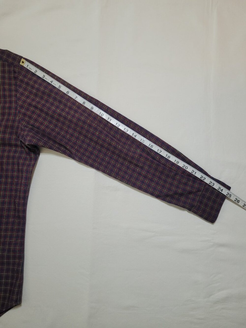 Ralph Lauren Classic Fit Button Down Shirt Navy Red Green Plaid Cotton Medium - Picture 8 of 8